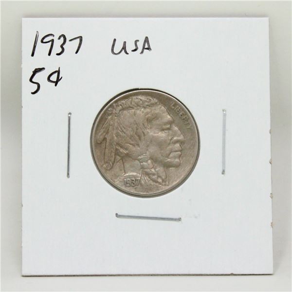 1937 USA BUFFALO NICKEL 5 CENTS COIN