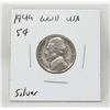 Image 1 : 1944P WWII SILVER USA 5 CENTS COIN