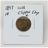 Image 1 : 1893 CLIPPED RIM ERROR USA INDIAN HEAD 1 CENT