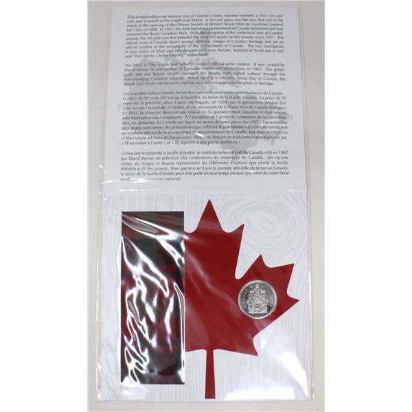 2013 CANADA MAPLE LEAF TARTAN & 50 CENTS COIN SET