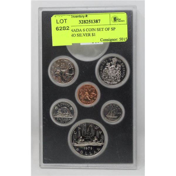 1979 CANADA 6 COIN SET OF SP COINS, NO SILVER $1