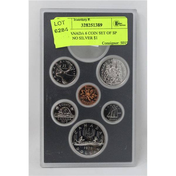 1979 CANADA 6 COIN SET OF SP COINS, NO SILVER $1