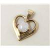 Image 1 : VINTAGE 10K GOLD STAMPED OPAL HEART PENDANT