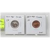 Image 1 : 1867-1967 CANTENNIAL CANADA 5 & 1 CENT UNC COINS