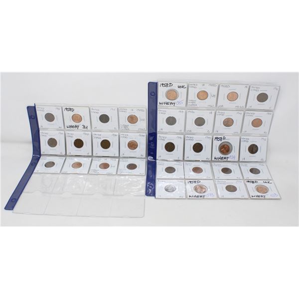 x32 OLD USA LINCOLN WHEAT PENNY COINS COLLECTION