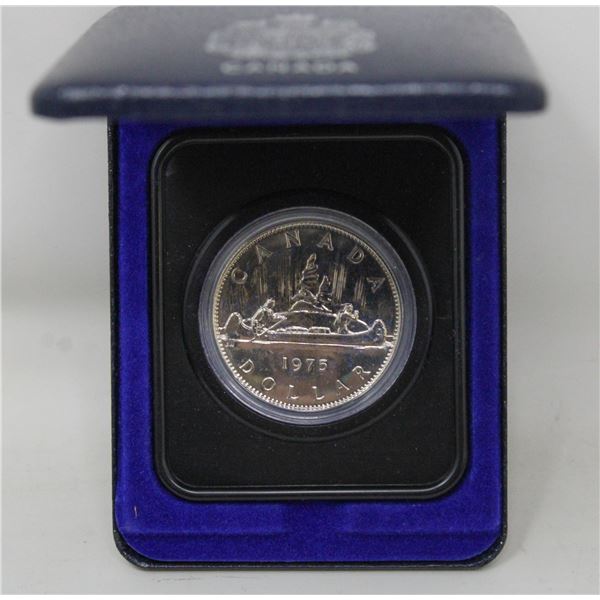 1975 CANADA CASED NICKEL $1 COIN, SPECIMEN FINISH