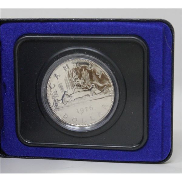 1976 CANADA CASED NICKEL $1 COIN, SPECIMEN FINISH