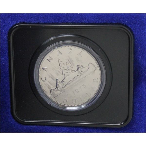 1975 CANADA CASED NICKEL $1 COIN, SPECIMEN FINISH