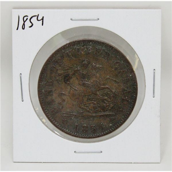 1854 BANK OF UPPER CANADA ONE PENNY BANK TOKEN