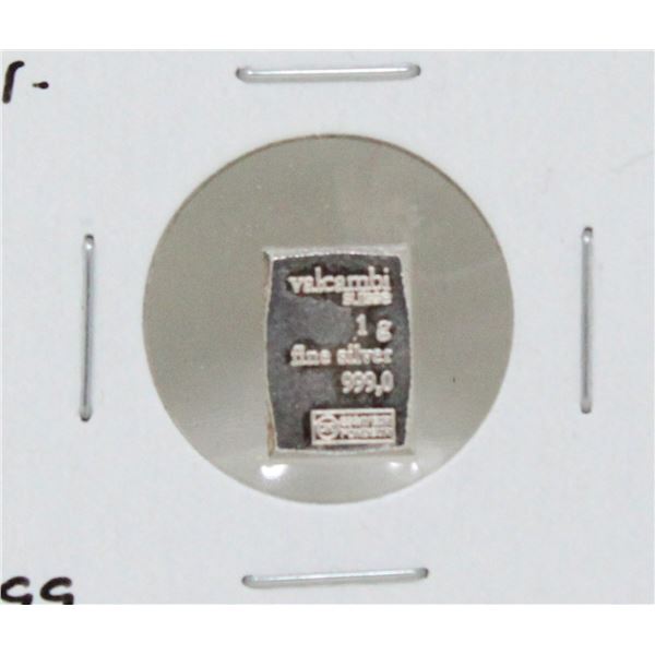 VALCAMBI SUISSE .999 FINE SILVER 1 GRAM BAR