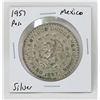 Image 1 : 1957 SILVER MEXICO 1 PESO COIN