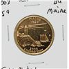 Image 1 : 2003 GOLD PLATED USA MAINE 25 CENTS COIN