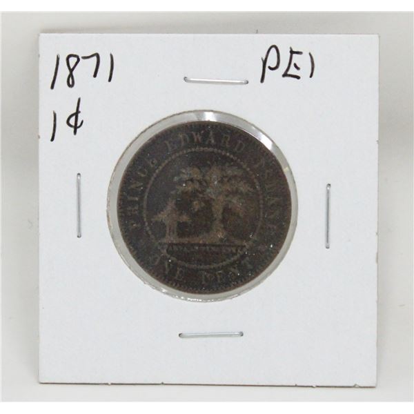 1871 PRINCE EDWARD ISLAND QUEEN VICTORIA 1c COIN