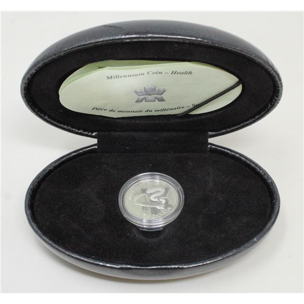 2000 SILVER CANADA MILLENIUM HEALTH 25c COIN PR.