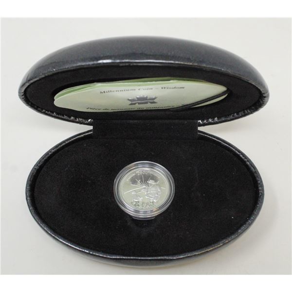 2000 SILVER CANADA MILLENIUM WISDOM 25c COIN PR.