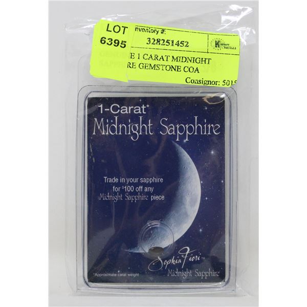 GENUINE 1 CARAT MIDNIGHT SAPPHIRE GEMSTONE COA