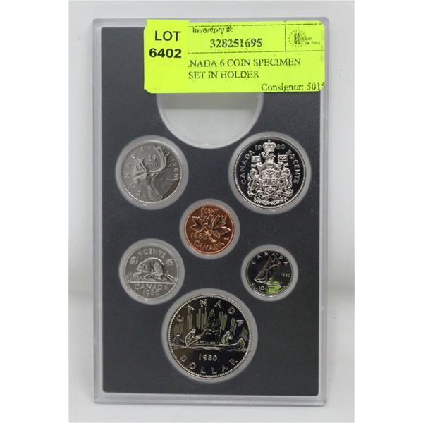 1980 CANADA 6 COIN SPECIMEN FINISH SET IN HOLDER
