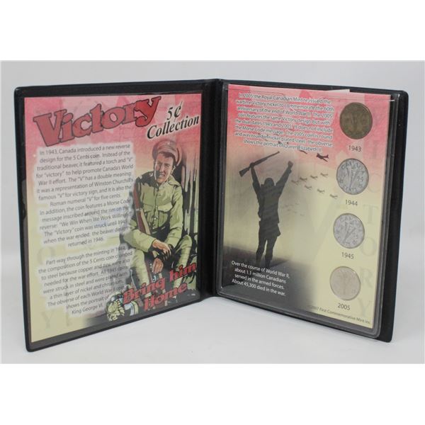 SET OF 4 WWII CANADA VICTORY NICKEL COINS BOOKLET