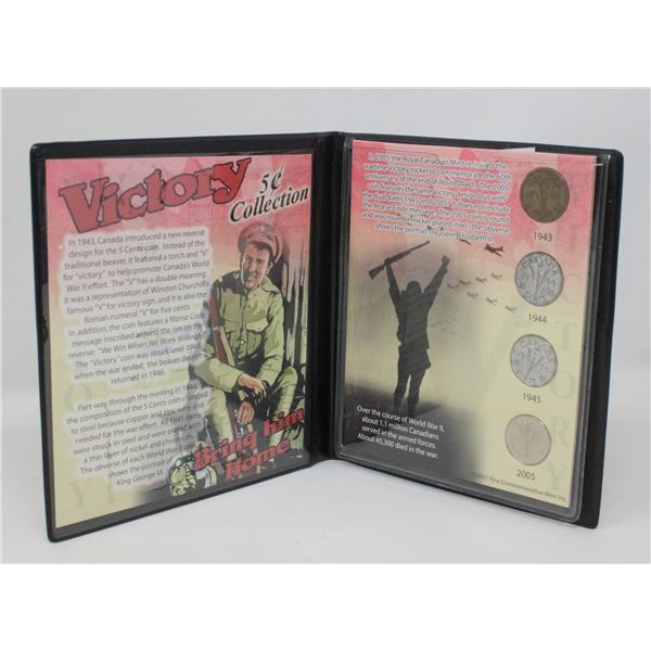 SET OF 4 WWII CANADA VICTORY NICKEL COINS BOOKLET