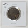 Image 1 : 1859 OLD CANADA LARGE ONE CENT COIN, CIRCULATED