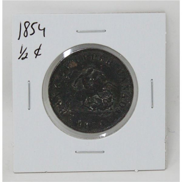 1854 BANK OF UPPER CANADA HALF PENNY TOKEN