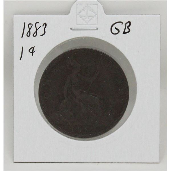 1883 GREAT BRITAIN LARGE ONE PENNY COIN