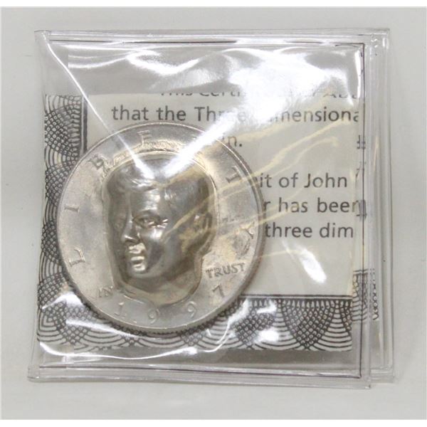 1997 USA 3-D KENNEDY HALF DOLLAR NOVELTY COIN