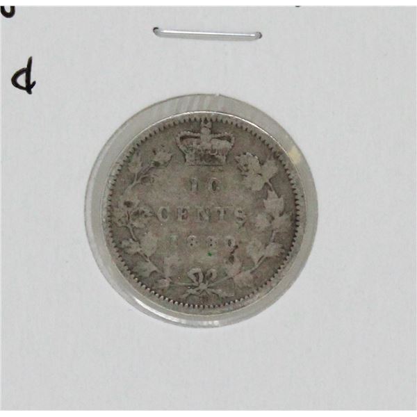 1880 SILVER CANADA 10 CENTS COIN