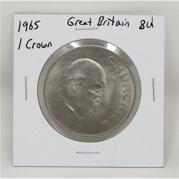 1965 GREAT BRITAIN CHURCHHILL 1 CROWN COIN