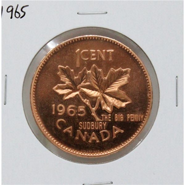 1965 LARGE COPPER CANADA 1 CENT SUDBURY MEDAL