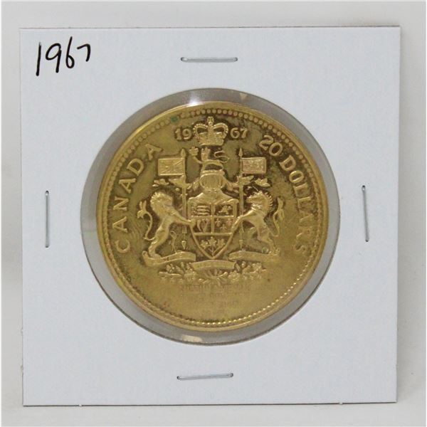 1967 $20 GOLD COIN MONUMENT SUDBURY MEDAL