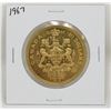 Image 1 : 1967 $20 GOLD COIN MONUMENT SUDBURY MEDAL