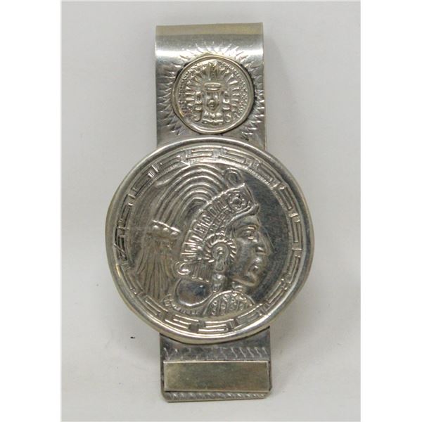 SILVER MEXICAN MAYAN MONEY CLIP