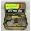 Image 1 : TIN OF VARIOUS OLD CANADA WORLD COINS ETC.