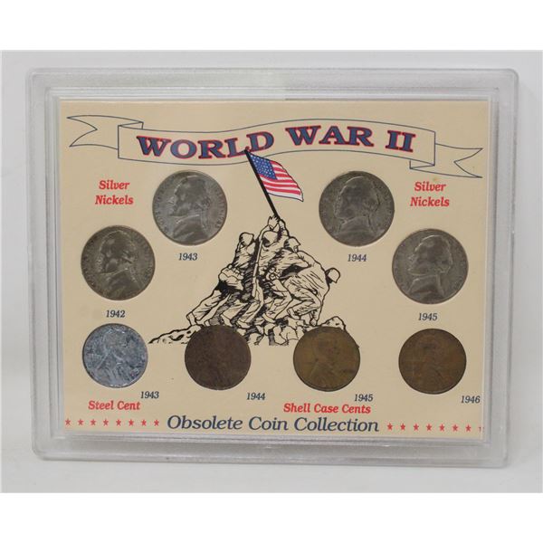 1942-1945 WWII USA SILVER 5c & 1c COLLECTION CARD