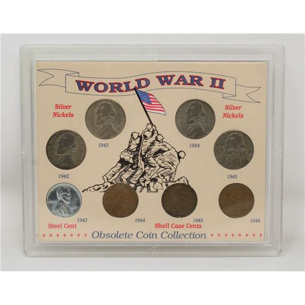 1942-1945 WWII USA SILVER 5c & 1c COLLECTION CARD