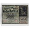 Image 1 : 1922 POST WWI GERMANY 500 MARKS NOTE