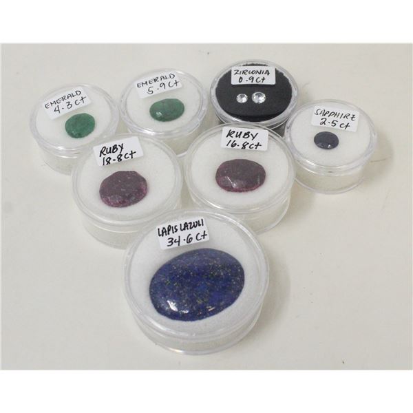 x7 GENUINE RUBY, EMERALDS, SAPPHIRE,