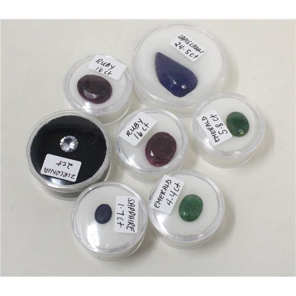 x7 GENUINE RUBY, EMERALDS, SAPPHIRE,