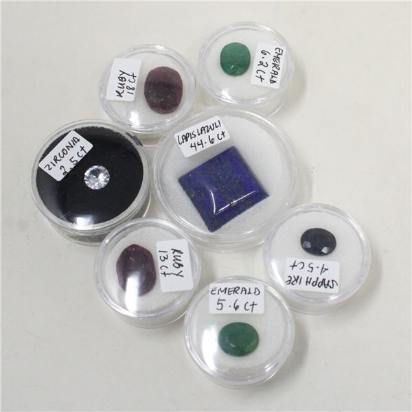 x7 GENUINE RUBY, EMERALDS, SAPPHIRE,