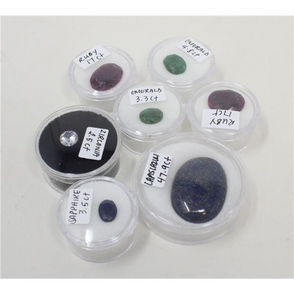 x7 GENUINE RUBY, EMERALDS, SAPPHIRE,