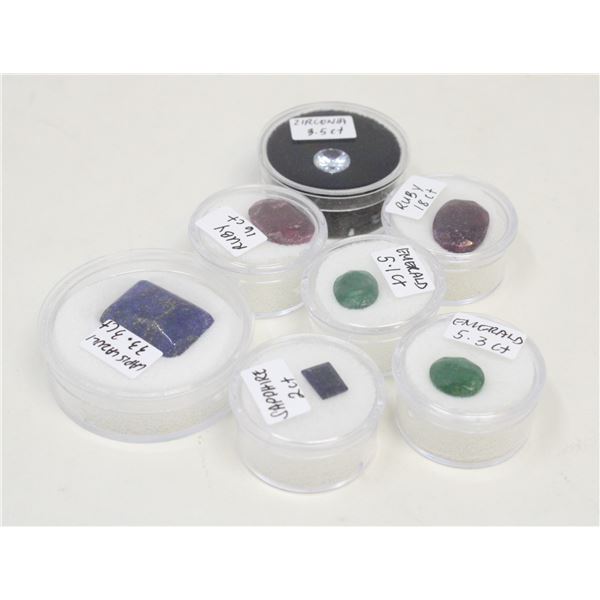 x7 GENUINE RUBY, EMERALDS, SAPPHIRE,