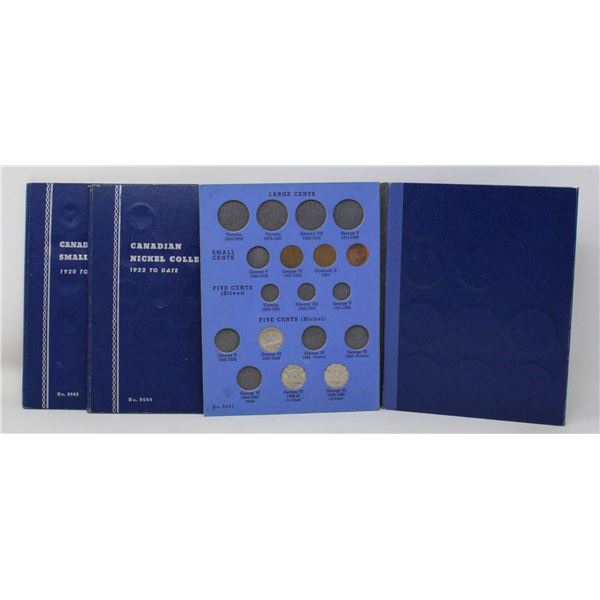 x3 VINTAGE CANADA 5c & 1c COIN COLLECTION IN