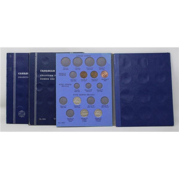 x3 VINTAGE CANADA 5c & 1c COIN COLLECTION IN