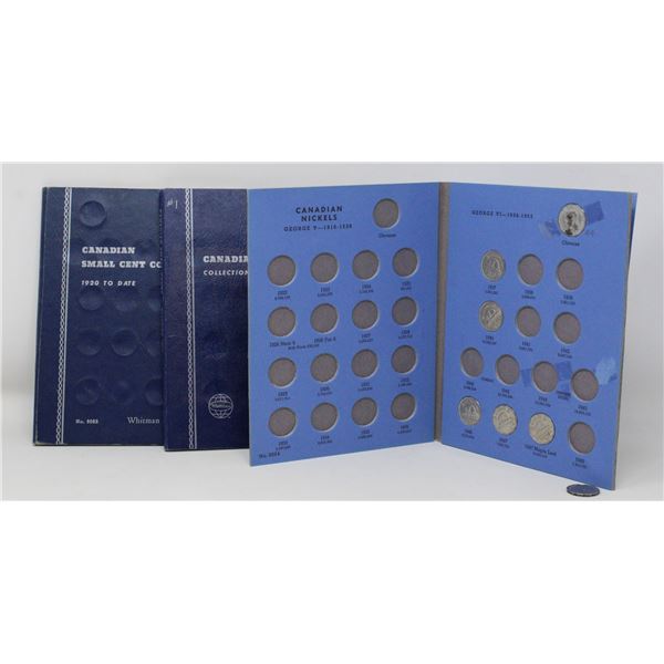 x3 VINTAGE CANADA 5c & 1c COIN COLLECTION IN