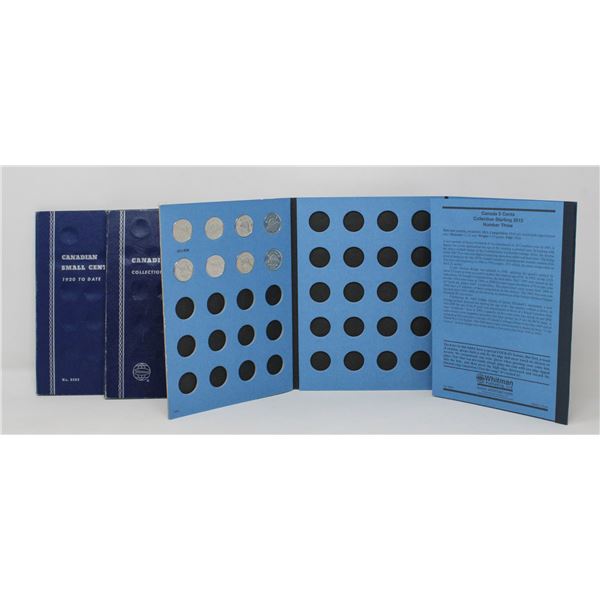 x3 VINTAGE CANADA 5c & 1c COIN COLLECTION IN