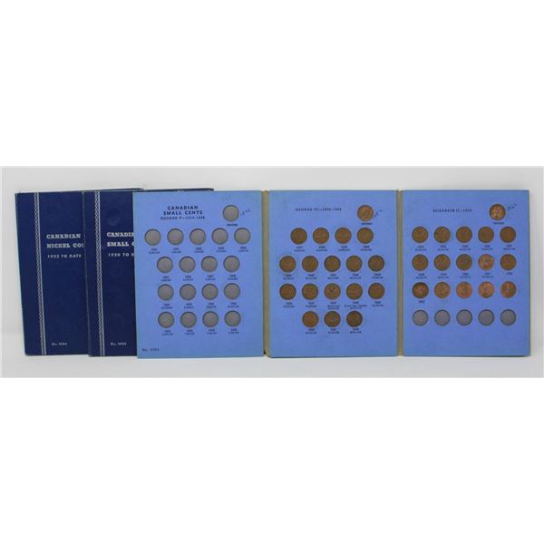 x3 VINTAGE CANADA 5c & 1c COIN COLLECTION IN
