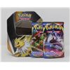 Image 1 : x2 POKEMON BOOSTER PACKS IN COLLECTORS TIN, NEW