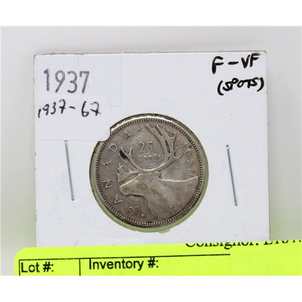 1937 CANADIAN SILVER QUARTER