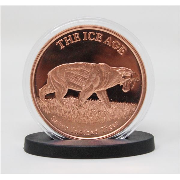 1-OZ SABERTOOTH COPPER ROUND COMES WITH
